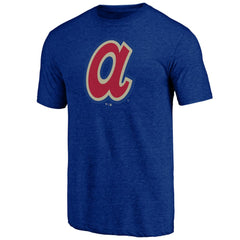 Atlanta Braves Cooperstown Official Logo Tri-Blend T-Shirt - Royal - MLB Online