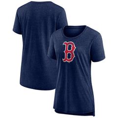 Boston Red Sox Women's Weathered Official Logo Tri-Blend T-Shirt - Navy - MLB Discount