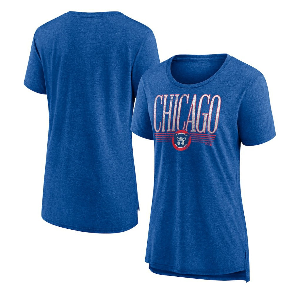Chicago Cubs Women's Toppler Tri-Blend T-Shirt - Royal - MLB Lifestyle