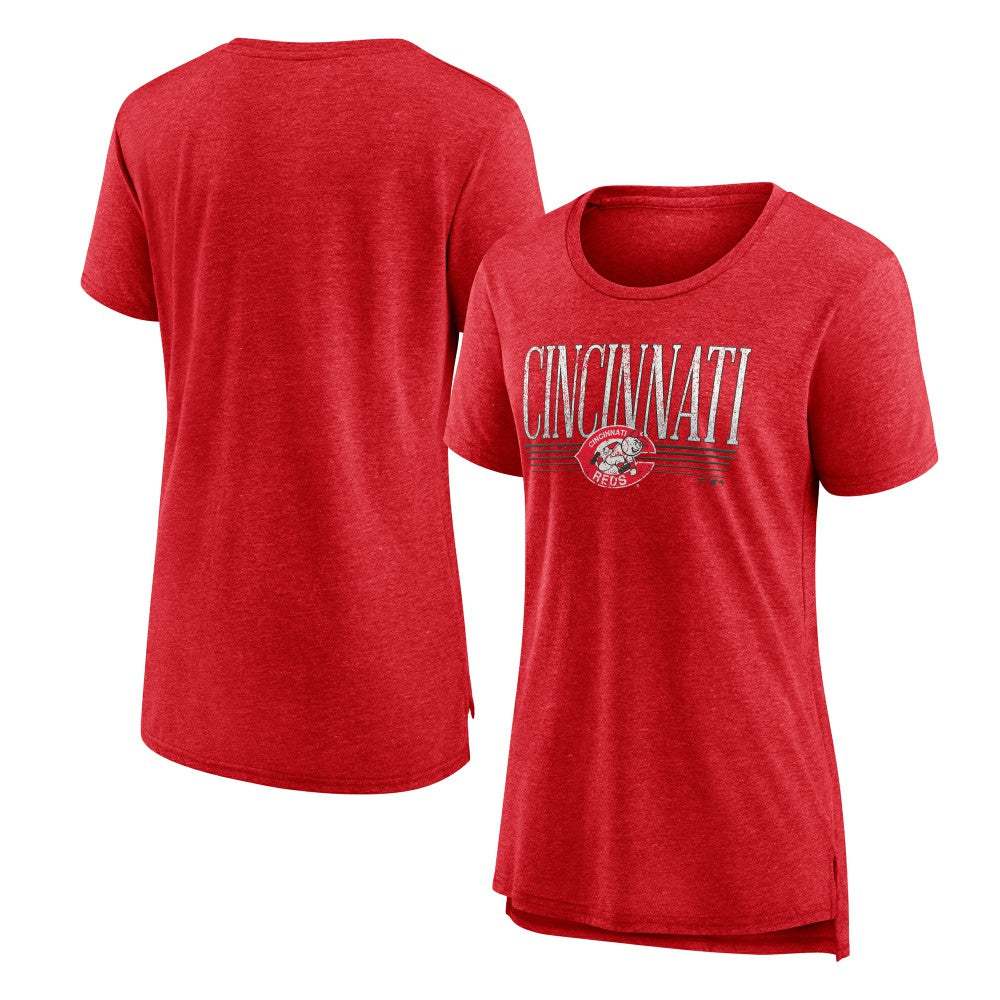 Cincinnati Reds Women's Toppler Tri-Blend T-Shirt - Red - MLB Discount