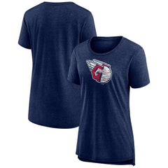 Cleveland Guardians Women's Weathered Official Logo Tri-Blend T-Shirt - Navy - MLB Lifestyle
