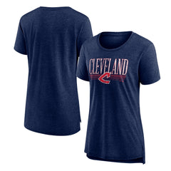 Cleveland Guardians Women's Toppler Tri-Blend T-Shirt - Navy - MLB Lifestyle