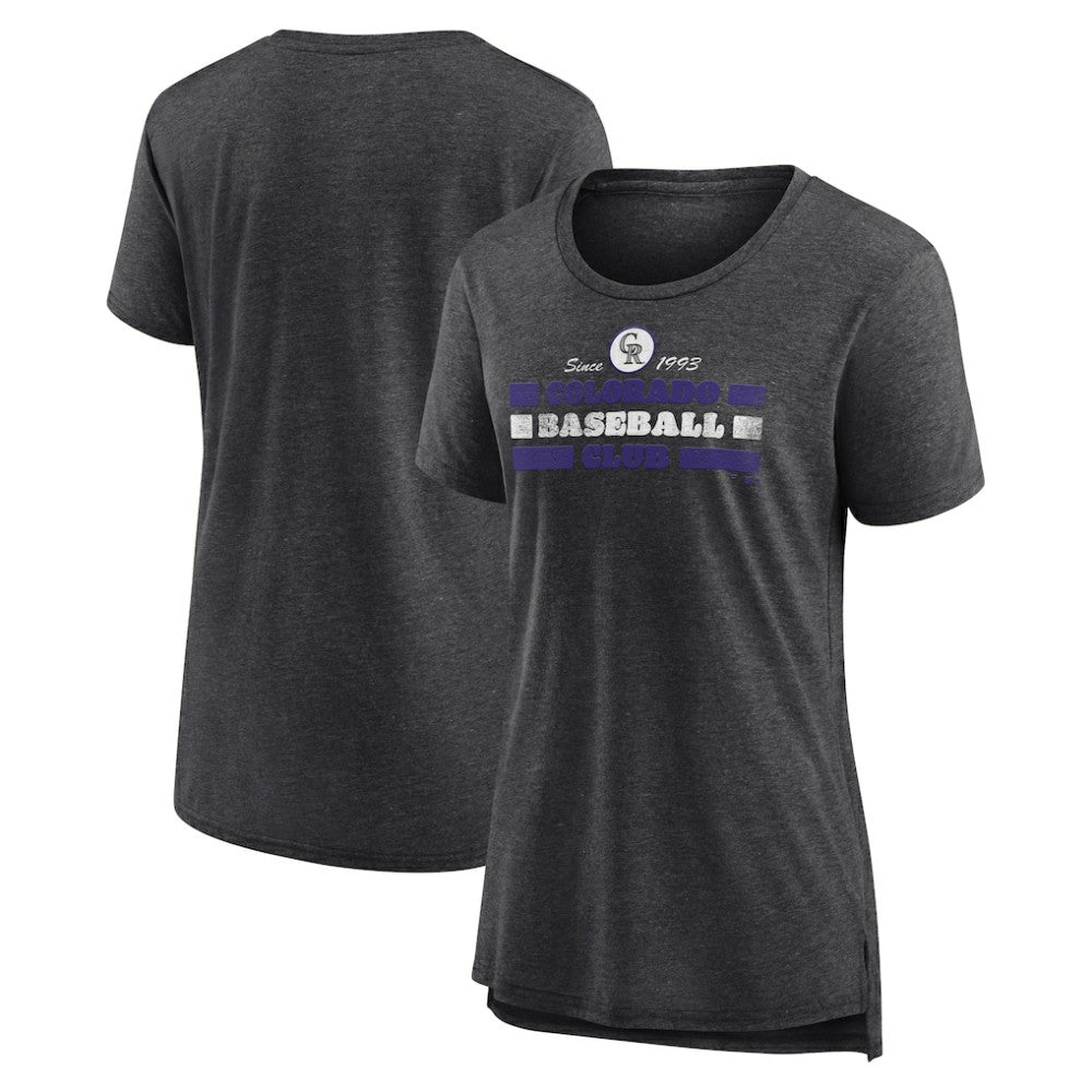 Colorado Rockies Women's Power Swing Tri-Blend T-Shirt - Gray - MLB Lifestyle