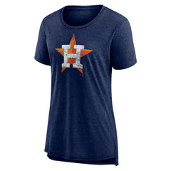 Houston Astros Women's Weathered Official Logo Tri-Blend T-Shirt - Navy - MLB on Sale