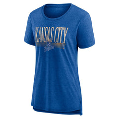 Kansas City Royals Women's Toppler Tri-Blend T-Shirt - Royal - MLB Discount