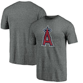 Los Angeles Angels Weathered Official Logo Tri-Blend T-Shirt - Heather Gray - MLB Discount