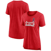 Los Angeles Angels Women's Practice Time Tri-Blend T-Shirt - Red - MLB Lifestyle