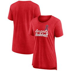 Los Angeles Angels Women's Practice Time Tri-Blend T-Shirt - Red - MLB Lifestyle