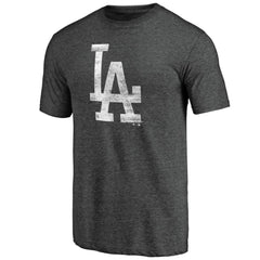 Los Angeles Dodgers Weathered Official Logo Tri-Blend T-Shirt - Charcoal - MLB on Sale