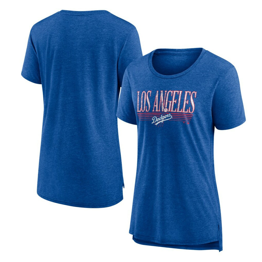 Los Angeles Dodgers Women's Toppler Tri-Blend T-Shirt - Royal - MLB Discount