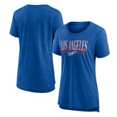 Los Angeles Dodgers Women's Toppler Tri-Blend T-Shirt - Royal - MLB Discount