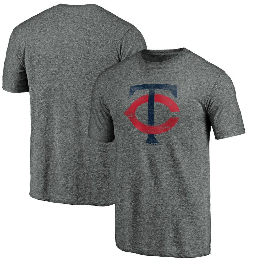 Minnesota Twins Weathered Official Logo Tri-Blend T-Shirt - Heather Gray - MLB on Sale