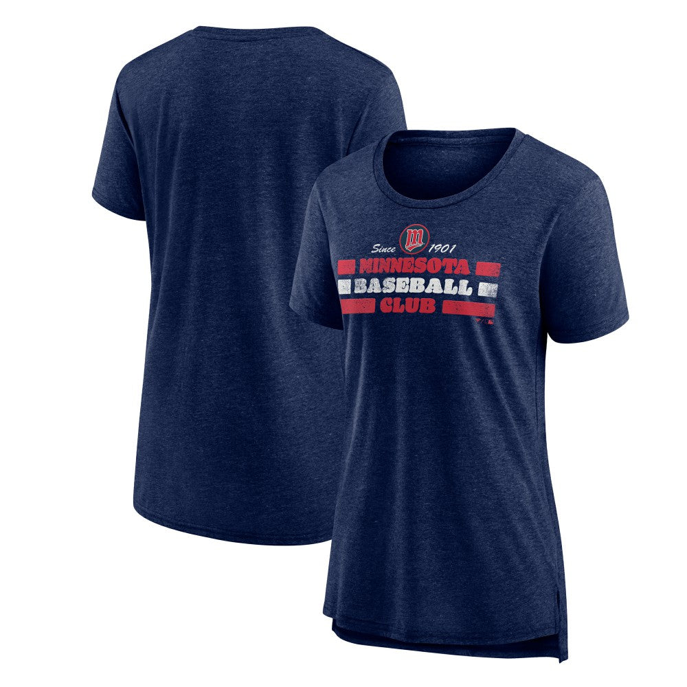 Minnesota Twins Women's Power Swing Tri-Blend T-Shirt - Navy - MLB Online