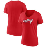 Philadelphia Phillies Women's One And Only V-Neck T-Shirt - Red - MLB on Sale