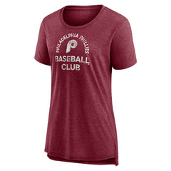 Philadelphia Phillies Women's Selected First Tri-Blend T-Shirt - Burgundy - MLB Discount
