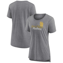 San Diego Padres Women's Practice Time Tri-Blend T-Shirt - Gray - MLB on Sale