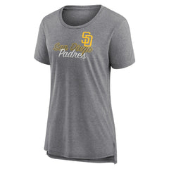 San Diego Padres Women's Practice Time Tri-Blend T-Shirt - Gray - MLB on Sale