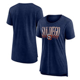San Diego Padres Women's Toppler Tri-Blend T-Shirt - Navy - MLB Sale