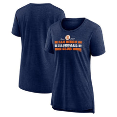 San Diego Padres Women's Power Swing Tri-Blend T-Shirt - Navy - MLB Sale