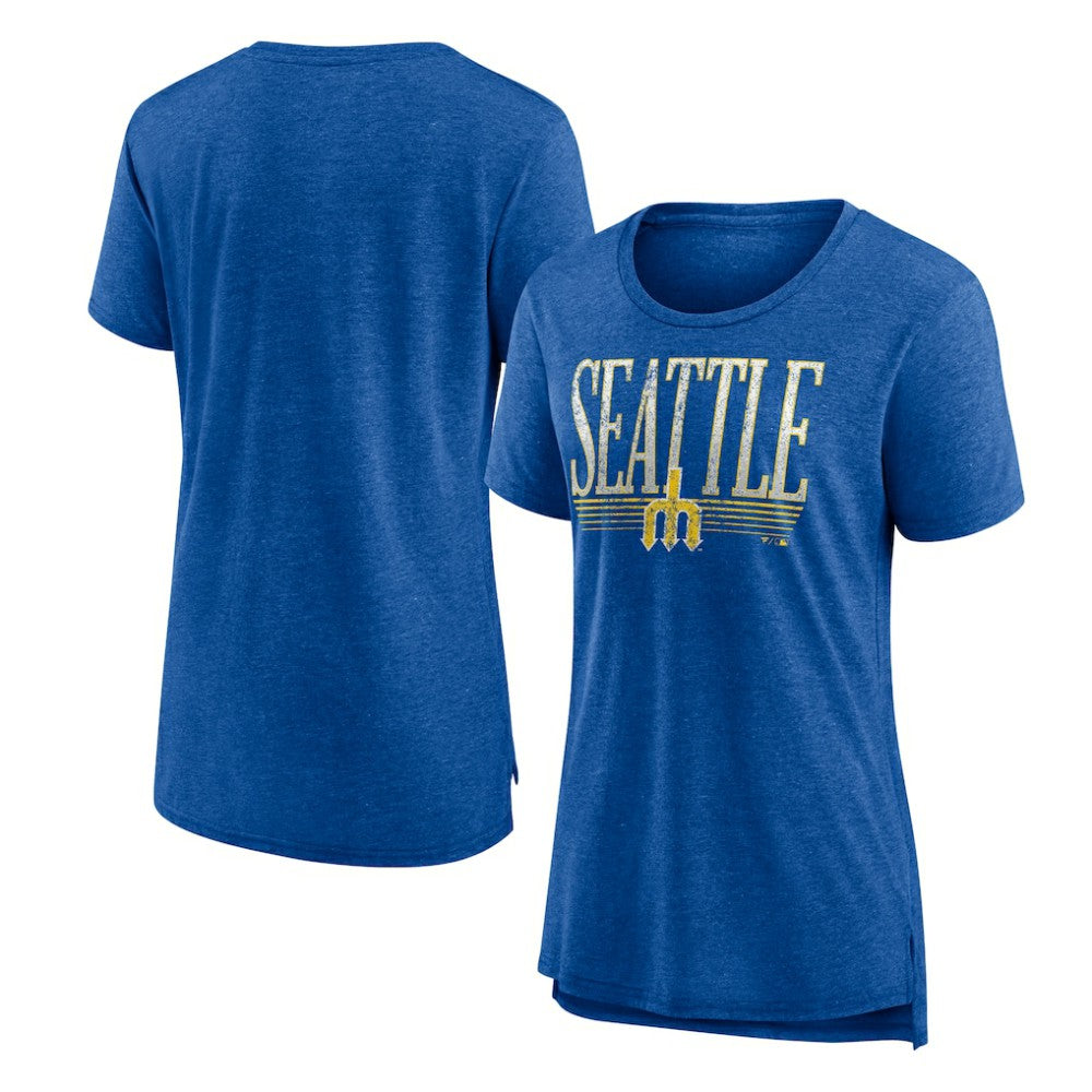 Seattle Mariners Women's Toppler Tri-Blend T-Shirt - Royal - MLB Lifestyle