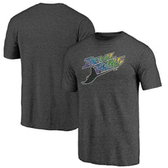 Tampa Bay Rays Cooperstown Official Logo Tri-Blend T-Shirt - Charcoal - MLB Sale