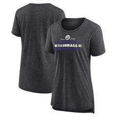 Tampa Bay Rays Women's Power Swing Tri-Blend T-Shirt - Gray - MLB Lifestyle