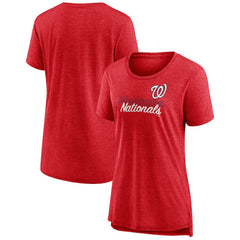 Washington Nationals Women's Practice Time Tri-Blend T-Shirt - Red - MLB Online