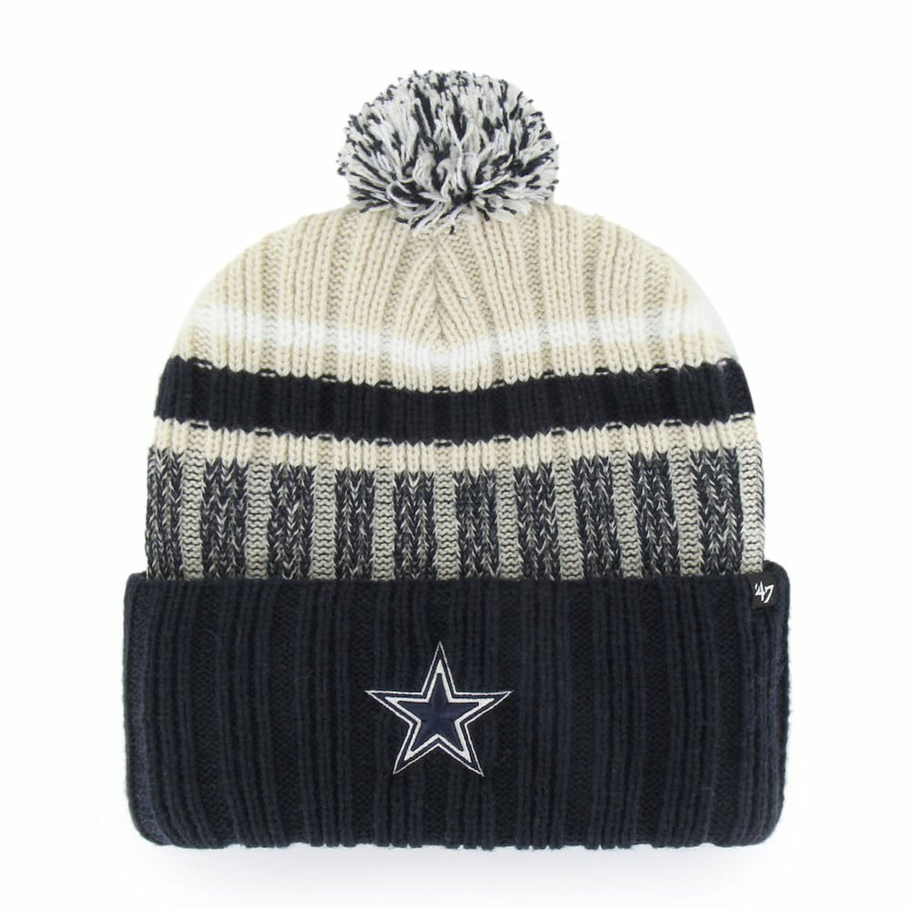 47 brand Dallas Cowboys '47 Long Range Cuffed Knit Hat with Pom Navy