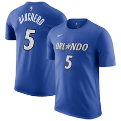 Paolo Banchero Orlando Magic Icon Edition Name & Number T-Shirt Blue | Nike