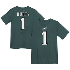 Nike Jalen Hurts Philadelphia Eagles Preschool Player Name & Number T-Shirt Midnight Green