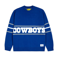 Dallas Cowboys GOLF WANG Jacquard Pullover Sweater Blue