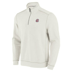 Atlanta Braves Tommy Bahama Sport Tobago Bay Tri-Blend Half-Zip Sweatshirt - Cream - MLB Sale