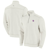 Texas Rangers Tommy Bahama Sport Tobago Bay Tri-Blend Half-Zip Sweatshirt - Cream - MLB Lifestyle