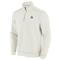 Texas Rangers Tommy Bahama Sport Tobago Bay Tri-Blend Half-Zip Sweatshirt - Cream - MLB Lifestyle