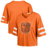 47 brand Cleveland Browns '47 Women's Premier Scout Cropped V-Neck T-Shirt Orange