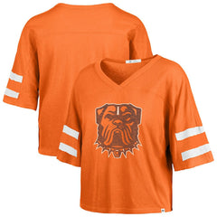 47 brand Cleveland Browns '47 Women's Premier Scout Cropped V-Neck T-Shirt Orange