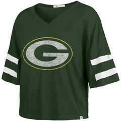 47 brand Green Bay Packers '47 Women's Premier Scout Cropped V-Neck T-Shirt Green