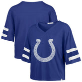 47 brand Indianapolis Colts '47 Women's Premier Scout Cropped V-Neck T-Shirt Royal