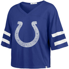 47 brand Indianapolis Colts '47 Women's Premier Scout Cropped V-Neck T-Shirt Royal