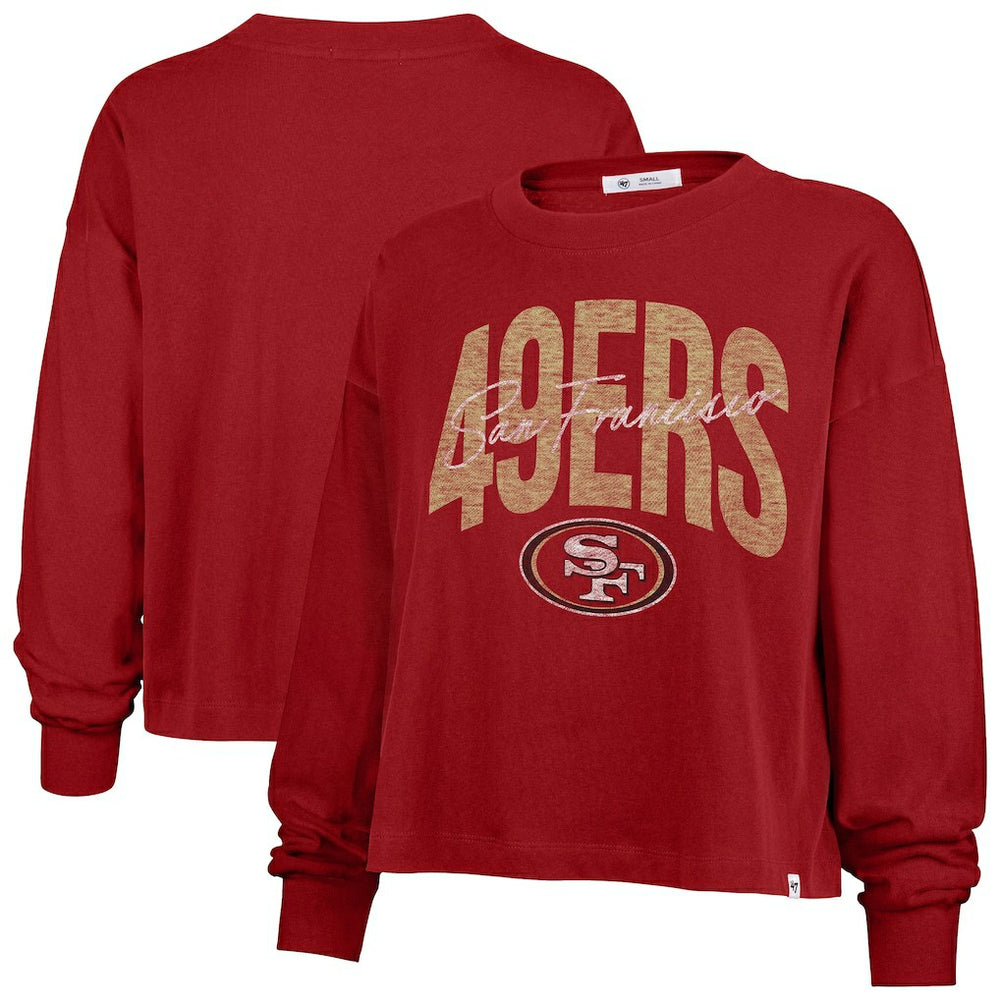 47 brand San Francisco 49ers '47 Women's Muse Sydney Long Sleeve Cropped T-Shirt Scarlet