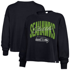 47 brand Seattle Seahawks '47 Women's Muse Sydney Long Sleeve Cropped T-Shirt College Navy