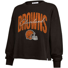 47 brand Cleveland Browns '47 Women's Muse Sydney Long Sleeve Cropped T-Shirt Brown