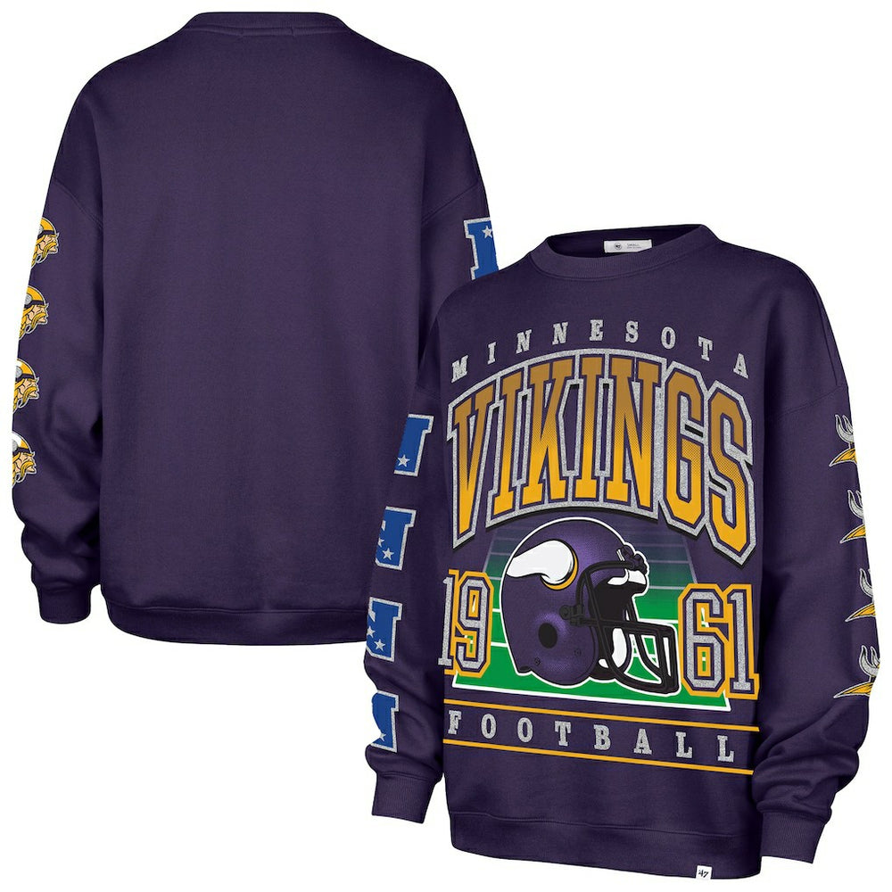 47 brand Minnesota Vikings '47 Women's Go Big Oversized Pullover Sweatshirt Purple