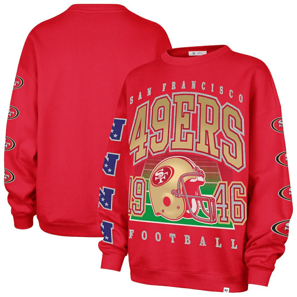 47 brand San Francisco 49ers '47 Women's Go Big Oversized Pullover Sweatshirt Scarlet