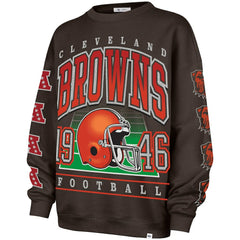 47 brand Cleveland Browns '47 Women's Go Big Oversized Pullover Sweatshirt Brown