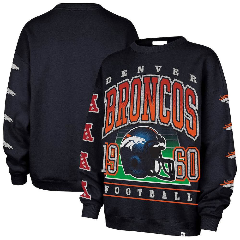 47 brand Denver Broncos '47 Women's Go Big Oversized Pullover Sweatshirt Navy
