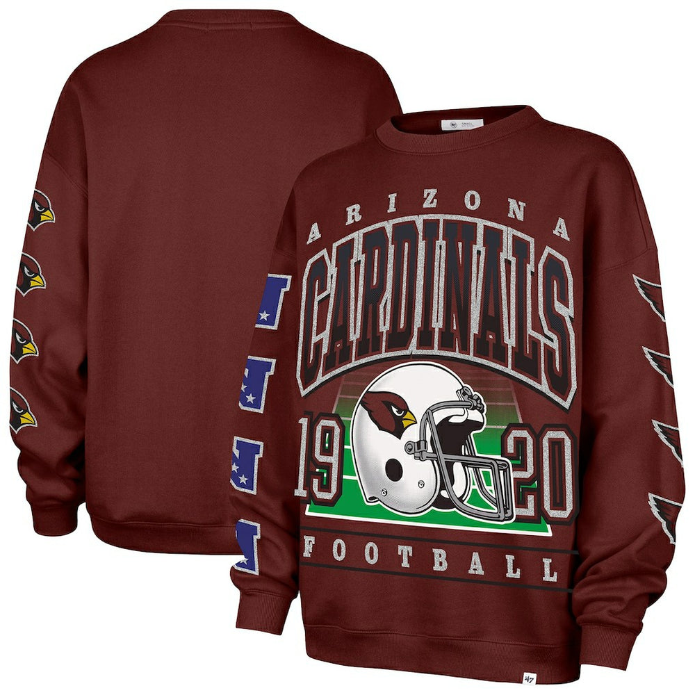 47 brand Arizona Cardinals '47 Women's Go Big Oversized Pullover Sweatshirt Cardinal
