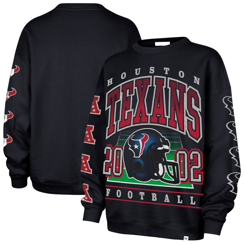 47 brand Houston Texans '47 Women's Go Big Oversized Pullover Sweatshirt Navy