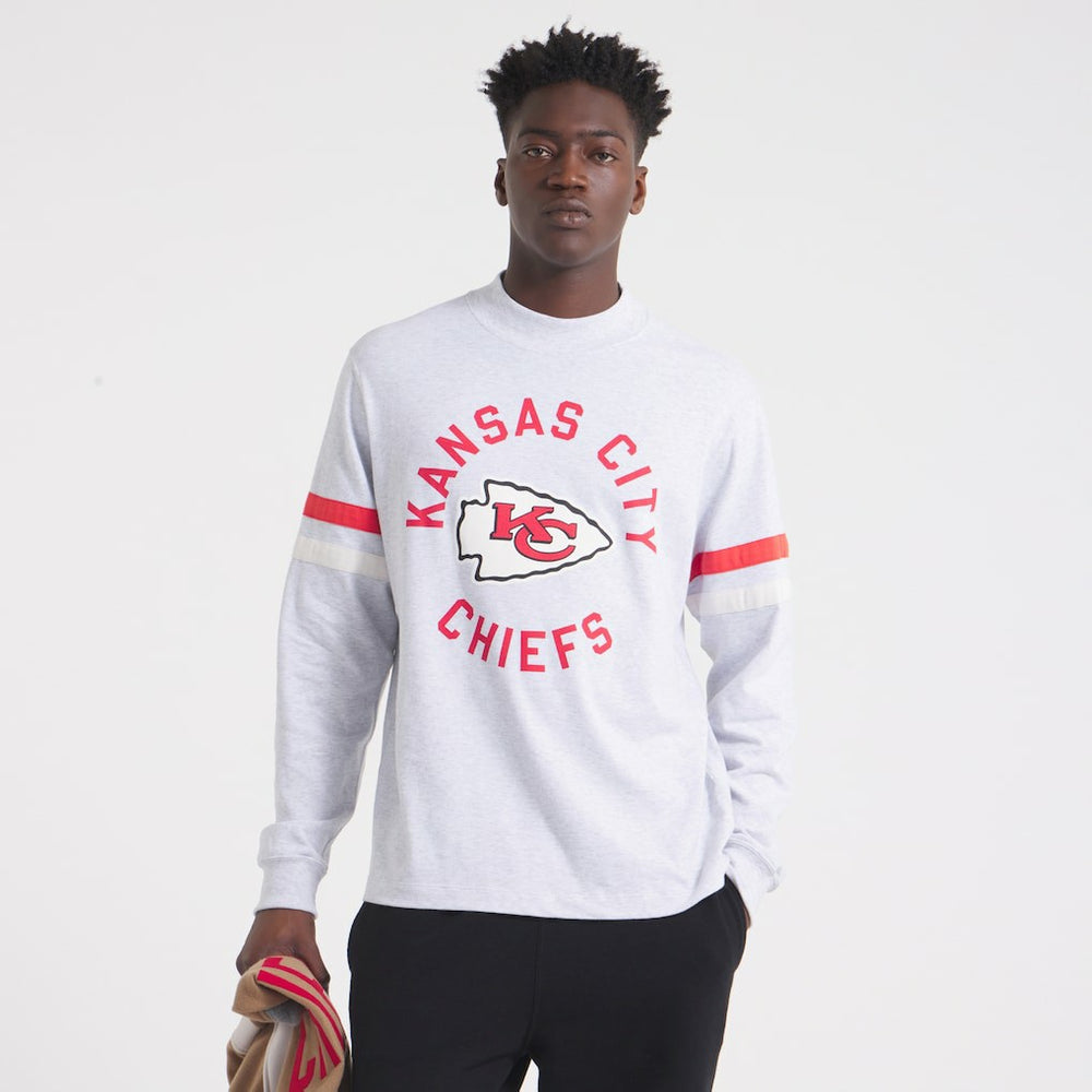 Kansas City Chiefs x Todd Snyder Premium Jersey Mock Neck Tee Heather Gray