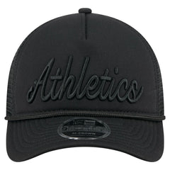 Athletics New Era City Initial 9FORTY A-Frame M-Crown Adjustable Trucker Hat - Black - New Era Lifestyle